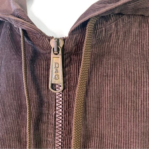 DOLCE & GABBANA CORDUROY JACKET BROWN JACKET HOODIE MADE IN ITALY  UNISEX MEDIUM - Picture 6 of 8